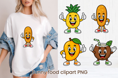 Funny food and fruit character clipart | Cute Kawaii Food Product Image 1