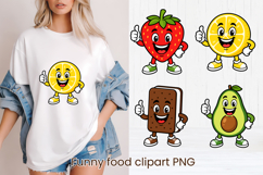 Funny food and fruit character clipart | Cute Kawaii Food Product Image 1