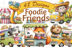 Cute Animals Food Truck Clipart PNG Product Image 1