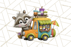Cute Animals Food Truck Clipart PNG Product Image 3
