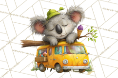Cute Animals Food Truck Clipart PNG Product Image 4