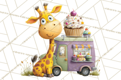 Cute Animals Food Truck Clipart PNG Product Image 3
