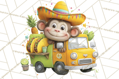 Cute Animals Food Truck Clipart PNG Product Image 4