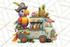 Cute Animals Food Truck Clipart PNG Product Image 5