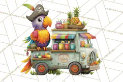 Cute Animals Food Truck Clipart PNG Product Image 5