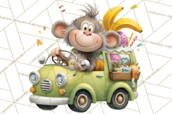 Cute Animals Food Truck Clipart PNG Product Image 3