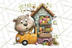 Cute Animals Food Truck Clipart PNG Product Image 2