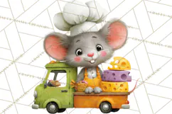 Cute Animals Food Truck Clipart PNG Product Image 4
