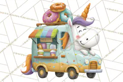Cute Animals Food Truck Clipart PNG Product Image 5