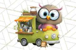 Cute Animals Food Truck Clipart PNG Product Image 2