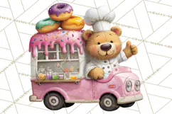 Cute Animals Food Truck Clipart PNG Product Image 3