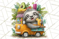 Cute Animals Food Truck Clipart PNG Product Image 5