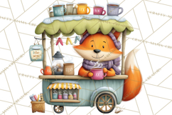 Cute Animals Food Truck Clipart PNG Product Image 3