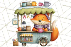 Cute Animals Food Truck Clipart PNG Product Image 3