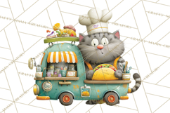 Cute Animals Food Truck Clipart PNG Product Image 3