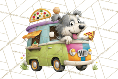 Cute Animals Food Truck Clipart PNG Product Image 4