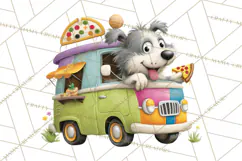 Cute Animals Food Truck Clipart PNG Product Image 4
