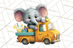Cute Animals Food Truck Clipart PNG Product Image 5