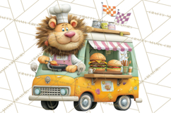 Cute Animals Food Truck Clipart PNG Product Image 3