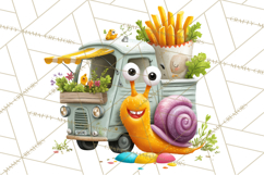 Cute Animals Food Truck Clipart PNG Product Image 5