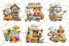 Cute Animals Food Truck Clipart PNG Product Image 2