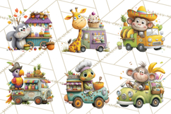 Cute Animals Food Truck Clipart PNG Product Image 4