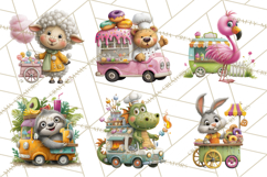 Cute Animals Food Truck Clipart PNG Product Image 6