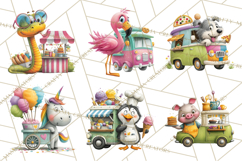 Cute Animals Food Truck Clipart PNG Product Image 8