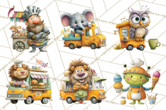 Cute Animals Food Truck Clipart PNG Product Image 9