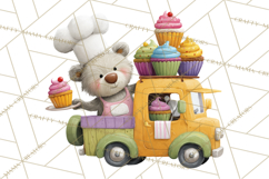 Cute Animals Food Truck Clipart PNG Product Image 3