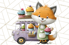 Cute Animals Food Truck Clipart PNG Product Image 4