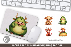 Foodie Highland Cow Mouse Pad Product Image 1