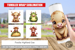 Foodie Highland Cow Tumbler Product Image 1