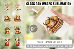 Foodie Highland Cow Glass Can Product Image 1