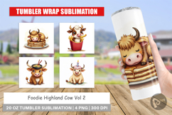 Foodie Highland Cow Tumbler Product Image 1