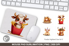 Foodie Highland Cow Mouse Pad Product Image 1