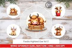 Foodie Highland Cow Wind Spinner Product Image 1