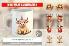 Foodie Highland Cow Mug Wrap Product Image 1