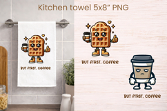 Funny food and drink character kitchen towel PNG design Product Image 1