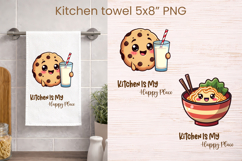 Funny food and drink character kitchen towel PNG design Product Image 1