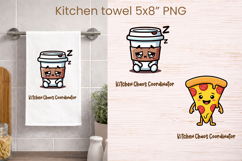 Funny food and drink character kitchen towel PNG design Product Image 1