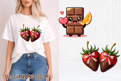 Funny chocolate sublimation | Chocolate strawberry clipart Product Image 1