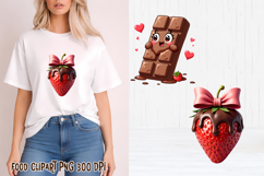 Funny chocolate sublimation | Chocolate strawberry clipart Product Image 1