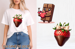 Funny chocolate sublimation | Chocolate strawberry clipart Product Image 1