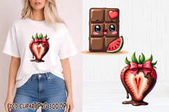 Funny chocolate sublimation | Chocolate strawberry clipart Product Image 1