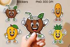 Funny cartoon fruits and fast food stickers printable Product Image 1