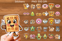Funny food and drink character stickers printable PNG bundle Product Image 1
