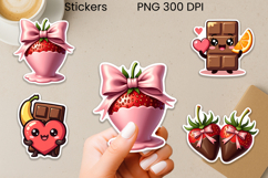 Funny chocolate stickers | Strawberry chocolate sticker PNG Product Image 1