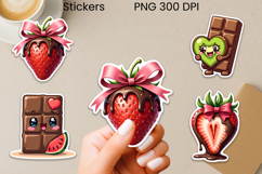 Funny chocolate stickers | Strawberry chocolate sticker PNG Product Image 1