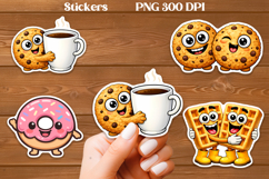 Funny food and drink character stickers printable PNG design Product Image 1